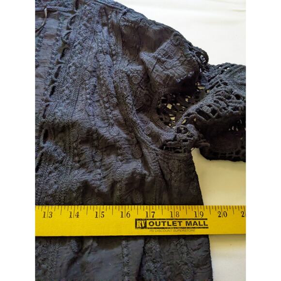 New Vince Camuto ONE SIZE Crochet Lace Open Front Shrug Cardigan Heart Love - Picture 8 of 9